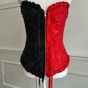 Elegant Black and Red Corset
